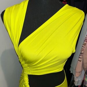 Vibrant Yellow Wrap Dress